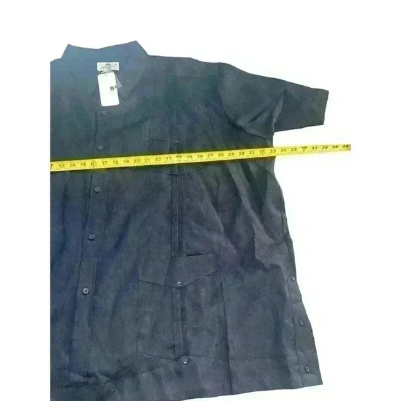 NWT Mojito 100% Linen Short Sleeve Black Button Down Size 8X XXXXXXXXL - Picture 4 of 6